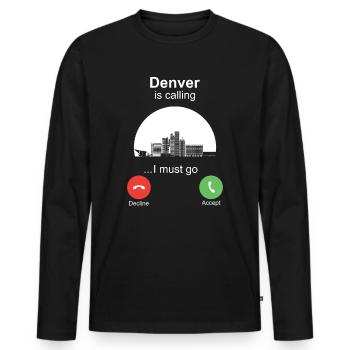 Denver appelle - T-shirt manches longues Premium bio Homme - noir - Devant - Nico (187cm)