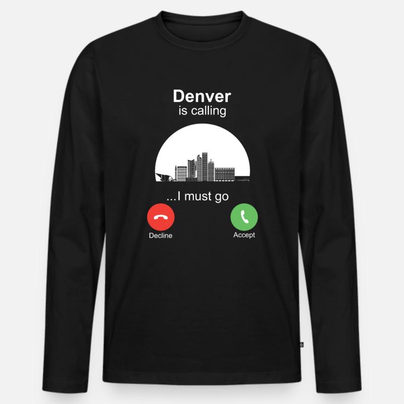 Denver is Calling - Männer Premium Bio Langarmshirt - Schwarz