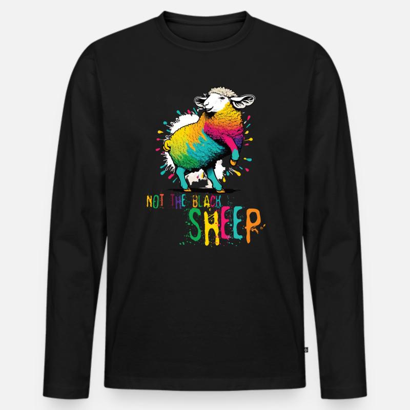Not The Black Sheep - Männer Premium Bio Langarmshirt - Schwarz