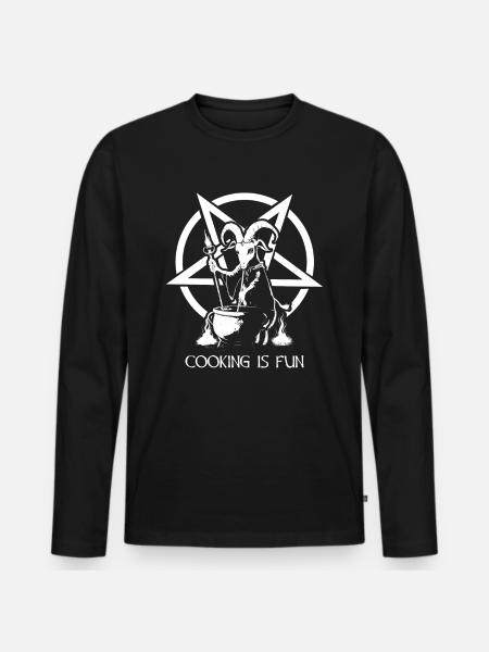 Cuisiner est Fun Goth - T-shirt manches longues Premium bio Homme - noir