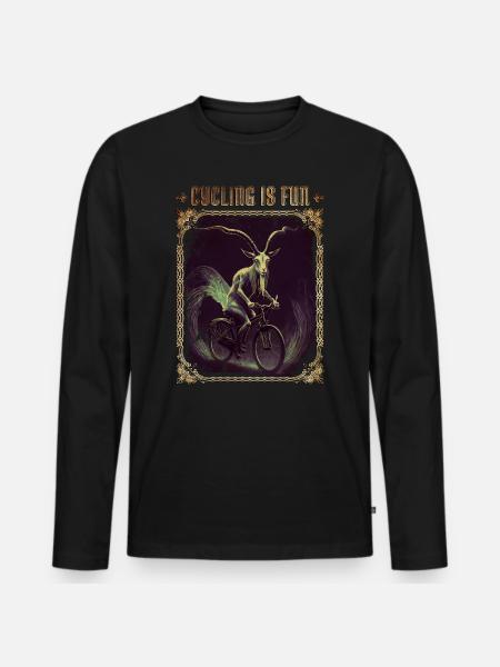 Cycling is Fun Goth - Men's Premium Organic Long Sleeve Shirt - black