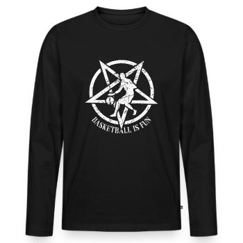 Satanic Occult Satan basketball is fun - Men's Premium Organic Long Sleeve Shirt - black - Front - Nico (187cm)