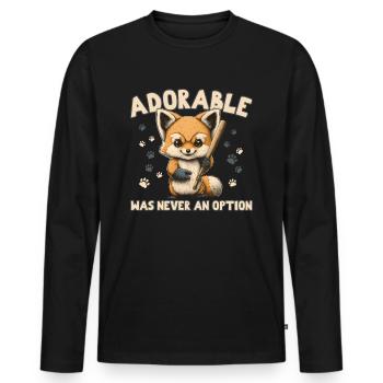 Adorable Was Never an Option Fox - Männer Premium Bio Langarmshirt - Schwarz - Vorne - Nico (187cm)