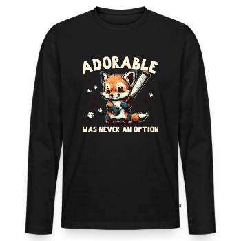 Adorable Was Never an Option Fox - Männer Premium Bio Langarmshirt - Schwarz - Vorne - Nico (187cm)