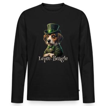 Lepre-Beagle Dog St. Patty - T-shirt manches longues Premium bio Homme - noir - Devant - Nico (187cm)