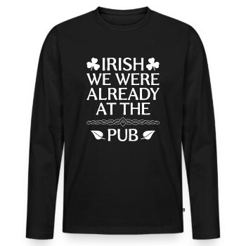 Irlandais nous étions déjà au pub St. Patrick’s Day - T-shirt manches longues Premium bio Homme - noir - Devant - Nico (187cm)