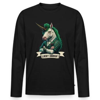 Chance? Licorne St. Patty - T-shirt manches longues Premium bio Homme - noir - Devant - Nico (187cm)