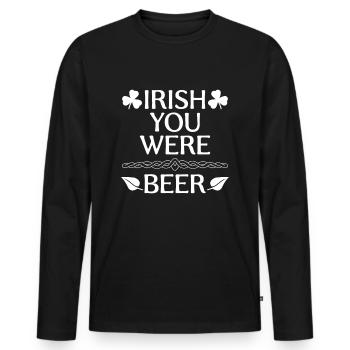 Irlandais vous étiez Bière - St. Patty - T-shirt manches longues Premium bio Homme - noir - Devant - Nico (187cm)