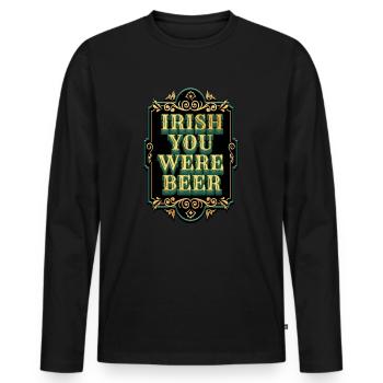 Irlandais vous étiez Bière - St. Patty - T-shirt manches longues Premium bio Homme - noir - Devant - Nico (187cm)
