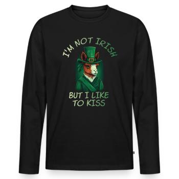 I'm not Irish but I like to Kiss Llama St. Patty - Männer Premium Bio Langarmshirt - Schwarz - Vorne - Nico (187cm)