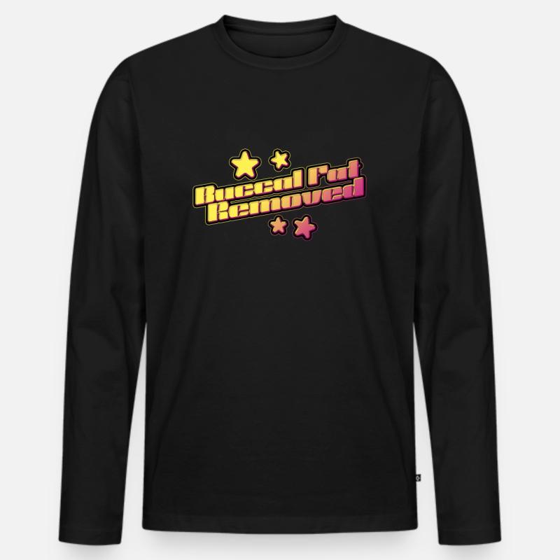 Buccal Fat Removed - Männer Premium Bio Langarmshirt - Schwarz