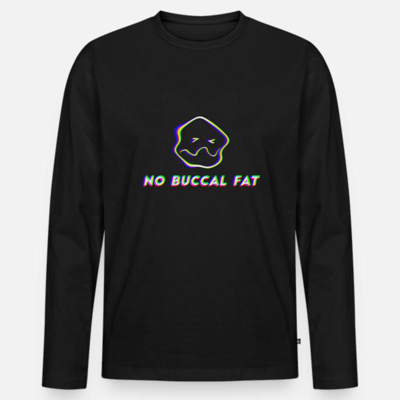 No Buccal Fat - Männer Premium Bio Langarmshirt - Schwarz