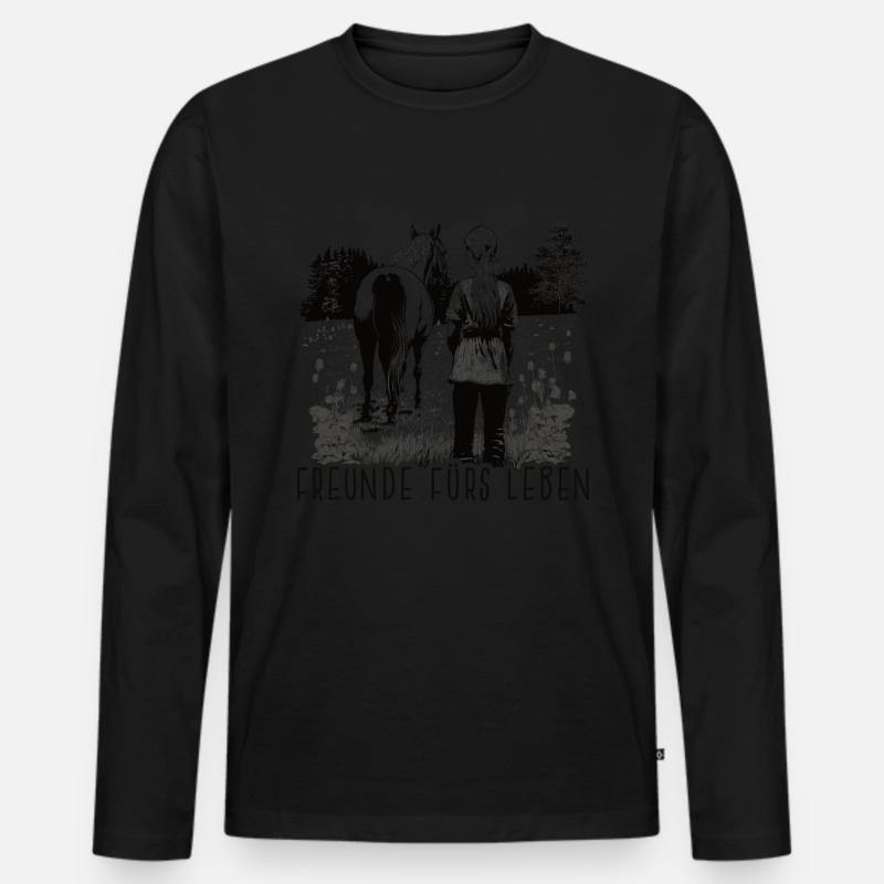 Freunde fürs Leben - Männer Premium Bio Langarmshirt - Schwarz