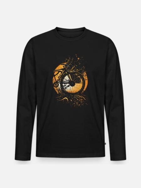 Bright & bold bicycle art - Men's Premium Organic Long Sleeve Shirt - black