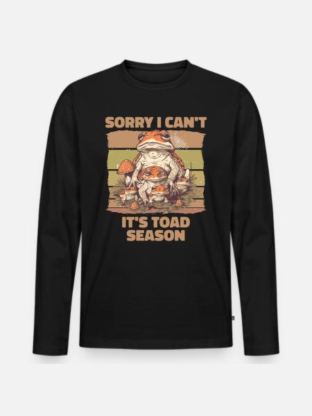 Undskyld jeg kan ikke det er tudse sæson - Premium økologisk langærmet T-shirt til mænd - sort