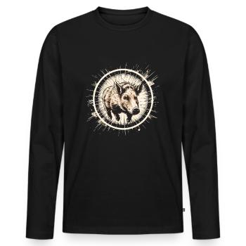 Hog Hunting Crosshair - Männer Premium Bio Langarmshirt - Schwarz - Vorne - Nico (187cm)