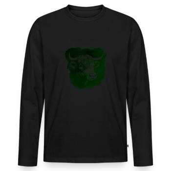 Highland Cattle Highland Cattle Highland Cattle Cow - Men's Premium Organic Long Sleeve Shirt - black - Front - Nico (187cm)