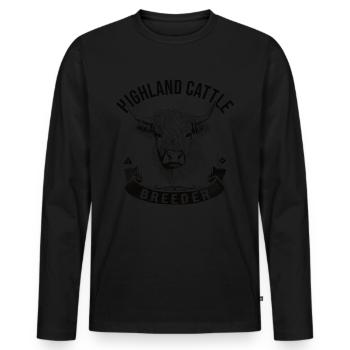 Highland Cattle Highland Cattle Highland Cattle Cow - Men's Premium Organic Long Sleeve Shirt - black - Front - Nico (187cm)