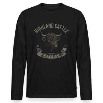 Highland Cattle Highland Cattle Highland Cattle Cow - Men's Premium Organic Long Sleeve Shirt - black - Front - Nico (187cm)
