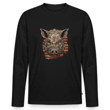 Hog Hunter - Männer Premium Bio Langarmshirt - Schwarz - Vorne - Nico (187cm)