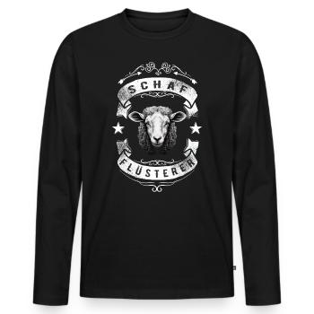 Schafflüsterer - Schaf Silhouette - Männer Premium Bio Langarmshirt - Schwarz - Vorne - Nico (187cm)