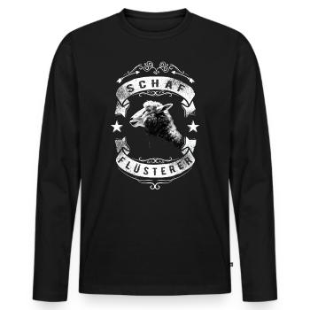 Schafflüsterer - Schaf Silhouette - Männer Premium Bio Langarmshirt - Schwarz - Vorne - Nico (187cm)