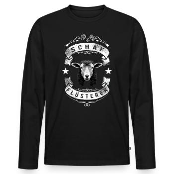 Schafflüsterer - Schaf Silhouette - Männer Premium Bio Langarmshirt - Schwarz - Vorne - Nico (187cm)