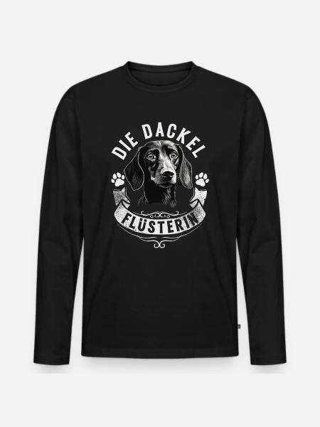 Le Teckel Whisperer - T-shirt manches longues Premium bio Homme - noir