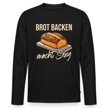 Brot Backen macht Sexy - Männer Premium Bio Langarmshirt - Schwarz - Vorne - Nico (187cm)