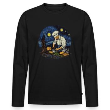 Masterpiece Cuisine Die Sternenküche Des - Männer Premium Bio Langarmshirt - Schwarz - Vorne - Nico (187cm)