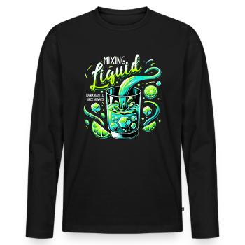 Handcrafted Mixology Enthusiast - Timeless - Männer Premium Bio Langarmshirt - Schwarz - Vorne - Nico (187cm)
