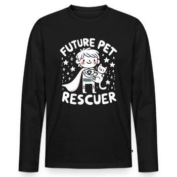 Future Pet Rescuer - Your Compassion - Men's Premium Organic Long Sleeve Shirt - black - Front - Nico (187cm)