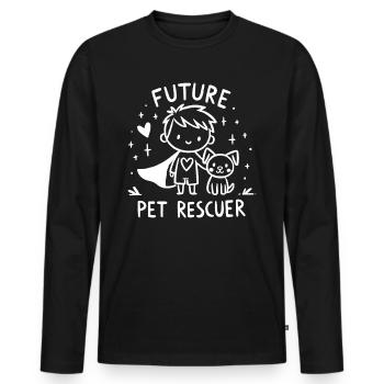 Future Pet Rescuer - Your Compassion - Men's Premium Organic Long Sleeve Shirt - black - Front - Nico (187cm)