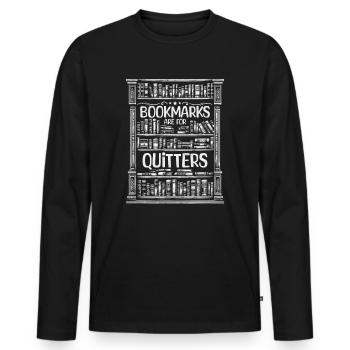 Les marque-pages sont pour les fainéants pour - T-shirt manches longues Premium bio Homme - noir - Devant - Nico (187cm)