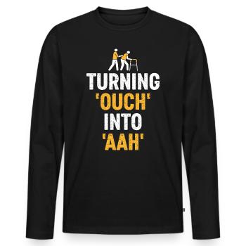 From Pain To Relief – Soothing Therapy Art - Men's Premium Organic Long Sleeve Shirt - black - Front - Nico (187cm)