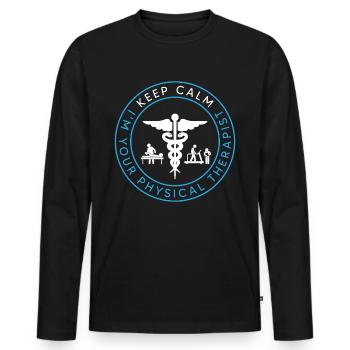 Ruhe Und Fürsorge – Das Versprechen Ihres - Männer Premium Bio Langarmshirt - Schwarz - Vorne - Nico (187cm)
