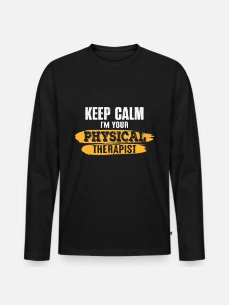 Stay Calm, Expert Therapy Ahead – - Men's Premium Organic Long Sleeve Shirt - black