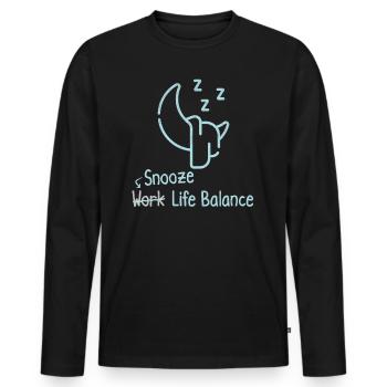 Snooze Work-life-balance - Sleeping Pajamas - Men's Premium Organic Long Sleeve Shirt - black - Front - Nico (187cm)