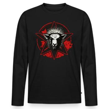 Mouton noir Résistance à la révolution anarchiste - T-shirt manches longues Premium bio Homme - noir - Devant - Nico (187cm)