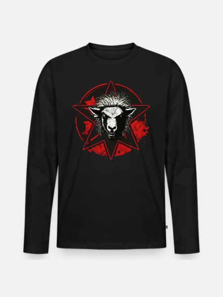 Schwarzes Schaf Anarchist Revolution Widerstand - Männer Premium Bio Langarmshirt - Schwarz