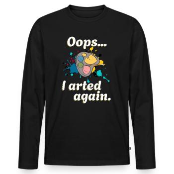 Funny Artist Novelty Gifts and Painting Humor - Men's Premium Organic Long Sleeve Shirt - black - Front - Nico (187cm)