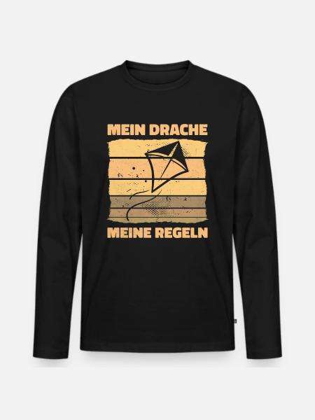 My Dragon My Rules Funny - Men's Premium Organic Long Sleeve Shirt - black