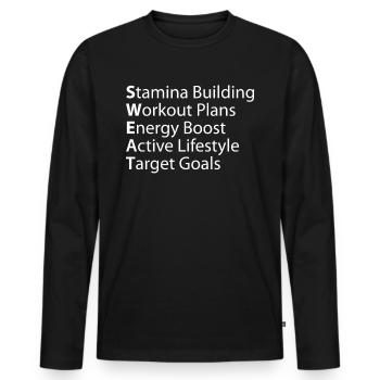 Plans d’entraînement pour le développement de l’endurance de la transpiration - T-shirt manches longues Premium bio Homme - noir - Devant - Nico (187cm)