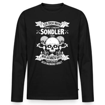 Sondengänger Sondler Geschenk Schatzsucher - Männer Premium Bio Langarmshirt - Schwarz - Vorne - Nico (187cm)