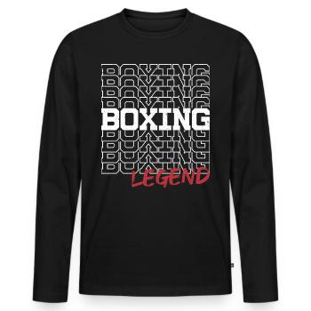 Boxing Legend - Boxing Boxer Boxing Martial Arts - Men's Premium Organic Long Sleeve Shirt - black - Front - Nico (187cm)