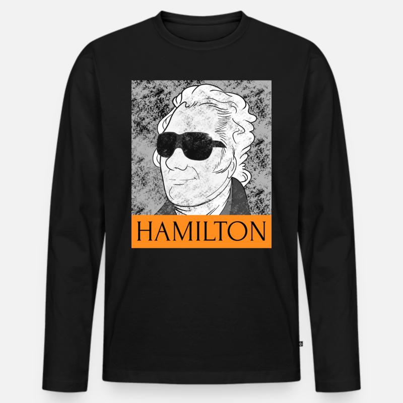 HAMILTON - Männer Premium Bio Langarmshirt - Schwarz