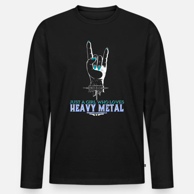 Heavy Metal - Männer Premium Bio Langarmshirt - Schwarz
