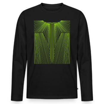conception d'abeille vert néon - T-shirt manches longues Premium bio Homme - noir - Devant - Nico (187cm)