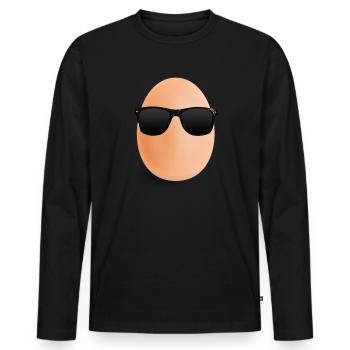 World Record Egg - Männer Premium Bio Langarmshirt - Schwarz - Vorne - Nico (187cm)