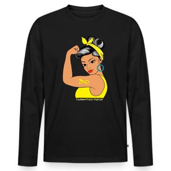 Endometriosis Warrior Awareness - Men's Premium Organic Long Sleeve Shirt - black - Front - Nico (187cm)